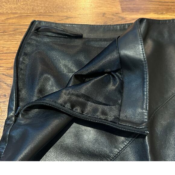 Anonymous John Carlisle Women's Lamb Leather Mini Skirt Black Sz 6 Edgy Fashion - Picture 4 of 8